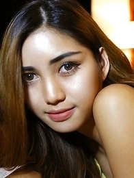 Busty Thailand femboy Wine is so horny for cock that she jerks her own cock while sucking his